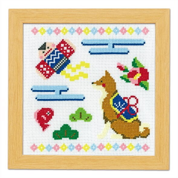 干支 クロスステッチキット 戌とたこあげ No.7500 クロスステッチ オリムパス 手芸の山久