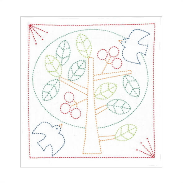 乐天商城 - 刺し子キット 北欧モチーフの花ふきん ツリー SK-328 ネコポス可 オリムパス olm 手芸の山久