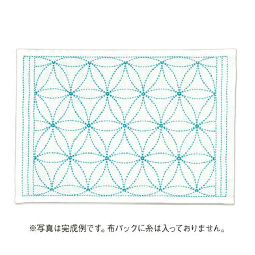 刺し子 布パック 刺し子のランチョンマット 伝統柄 花車 1袋3枚単位 L-1004 白 ネ...