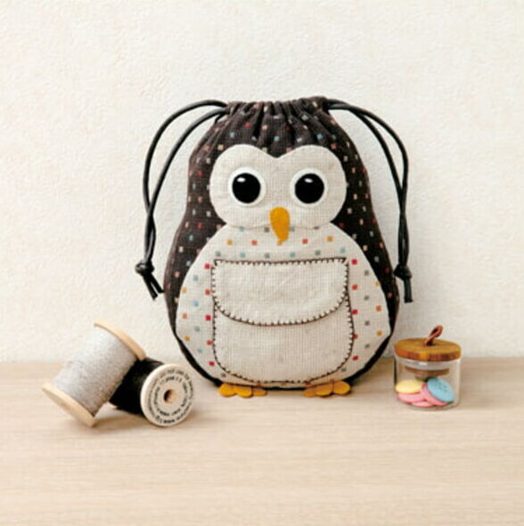 パッチワーク キット フクロウのきんちゃく袋 PA-762 パッチワークキット オリムパス olm 手芸の山久