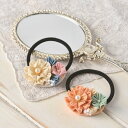 キット 普段づかいの つまみ細工 ヘアゴム LH-438 クリーム コットン生地 ネコポス可 取寄せ商品 パナミ