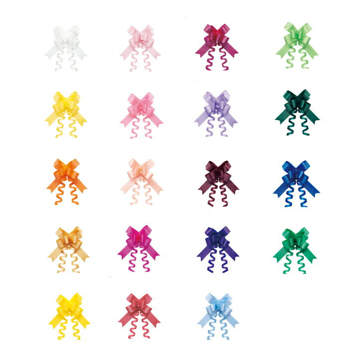 東京リボン リボンボウ 約12mm×24cm ワンタッチリボン50枚入 贈答 ギフト プレゼント ラッピング用品 花束 アレンジメント 生花 造花 装飾