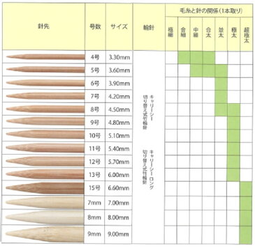 CarryC Long(キャリーシー ロング)切り替え式竹輪針 9号・10号・11号 CCJA-34 CCJA-35 CCJA-36 ネコポス可 編み針 チューリップ terai 手芸の山久