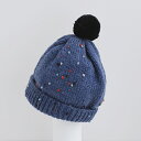 手芸キット 編み図付 キッズのポンポンニットキャップ 0W-2106 編み物 手作りキット ダルマ 手芸の山久