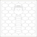 ダルマ 刺し子ふきん 模様刺し こけしと網文 白 刺し子布 さしこ 刺し子 ふきん ネコポス可 横田 ykt 手芸の山久