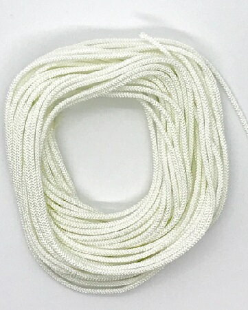 [日本製] 組紐【花結】47 白 1mm(20M巻)/2mm(10M巻) ポリエステル素材 No.HANA-47　《 国産 コード 組..