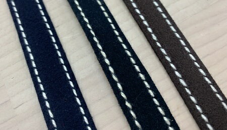 【MOKUBA】木馬 ステッチスエードテープ 15mm巾 黒 紺 茶 No.M2911