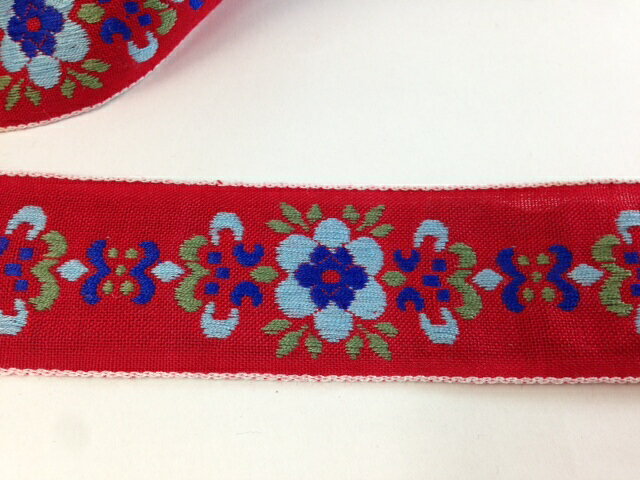 【日本製】チロルテープ フラワー 約37mm巾 赤 No.5400 お花 エンブテープ 国産 手芸 3.7cm handicraft-coco-10001167 はんどくらふとCOCO サンプル画像2