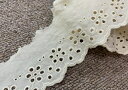 【日本製】綿生成レース 花柄 厚地 45mm巾 No.5467 フラワー コットン 国産