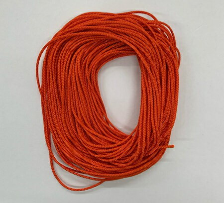 [日本製] 組紐【花結】7 オレンジ系 1mm(20m巻)/2mm(10m巻)　ポリエステル素材 No.HANA-7