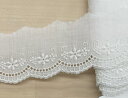 【日本製】 綿レース 約45mm巾 オフ白 花柄 No.2461 《コットンレース 国産 手芸 フラワー オフホワイト 可愛い ハンドメイド 4.5cm》