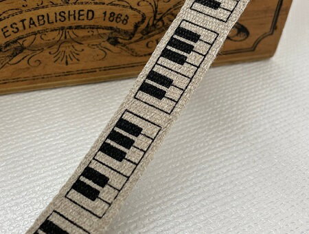 Rakuten - [日本製]プリント麻テープ 15mm巾 ピアノ鍵盤 No.4790 リネンテープ 国産 手芸 リボンテープ ハンドメイド