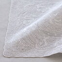 【送料無料】汕頭手刺繍 ハンカチ 7517 ホワイト 白 | ハンカチーフ レディース 刺繍 結婚式 ギフト プチギフト プレゼント 女性 誕生日 退職祝い 退...