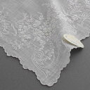 【送料無料】ベトナム手刺繍ハンカチ 花 2217 ホワイト ハンカチ 白 レディース