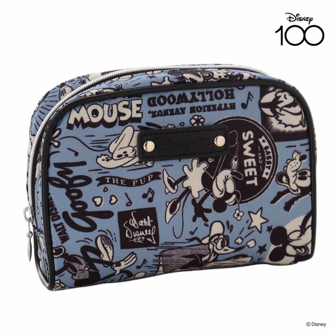 ディズニー　角形ポーチ（パッケージ入り） フレンズ　ブルー　Disney Disney100 コスメ 化粧 マルチ ポーチ レディース ギフト プレゼント 女性 プチギフト 退職祝い 退職 お礼 かわいい 可愛い グッズ おしゃれ 雑貨 お返し 入学 卒業のサムネイル