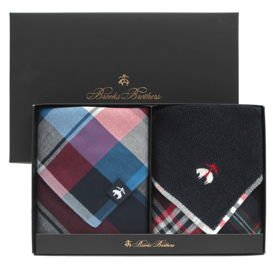 【ブランドギフトBOX入り】 ブルックス ブラザーズ メンズ イージーケアハンカチ&タオルハンカチ 2枚セット │ Brooks Brothers ギフト プレゼント プチギフト 贈り物 内祝い 記念日 誕生日 退職 退職祝い 内祝い お礼 お返し 遅れてごめんね