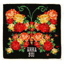 アナ スイ シェニール織り タオルハンカチ ROSE ブラック アナスイ ANNA SUI anna sui シェニール レディース ハンカチ タオル ハンドタオル ギフト プレゼント 可愛い かわいい 蝶々 バタフライ 薔薇 お礼 お返し 退職祝い 誕生日 誕生日プレゼント クリスマス