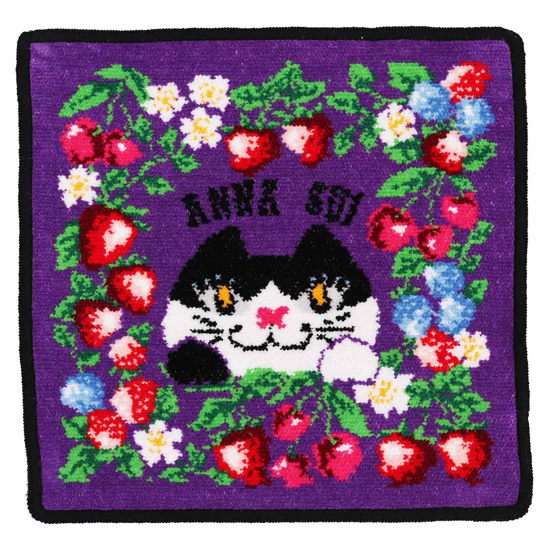 アナ スイ シェニール織り タオルハンカチ CAT パープル | アナスイ ANNA SUI anna sui シェニール レディース ハンカチ タオル ハンド...