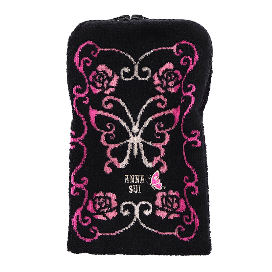 アナスイ　バタフライ柄 ペットボトルタオル　0001 ブラック　| anna sui タオルカバー ブランド レディース ハンカチタオル ギフト プレゼント 女性 プチギフト 退職祝い タオル 退職 お礼 かわいい 可愛い グッズ おしゃれ 雑貨のサムネイル