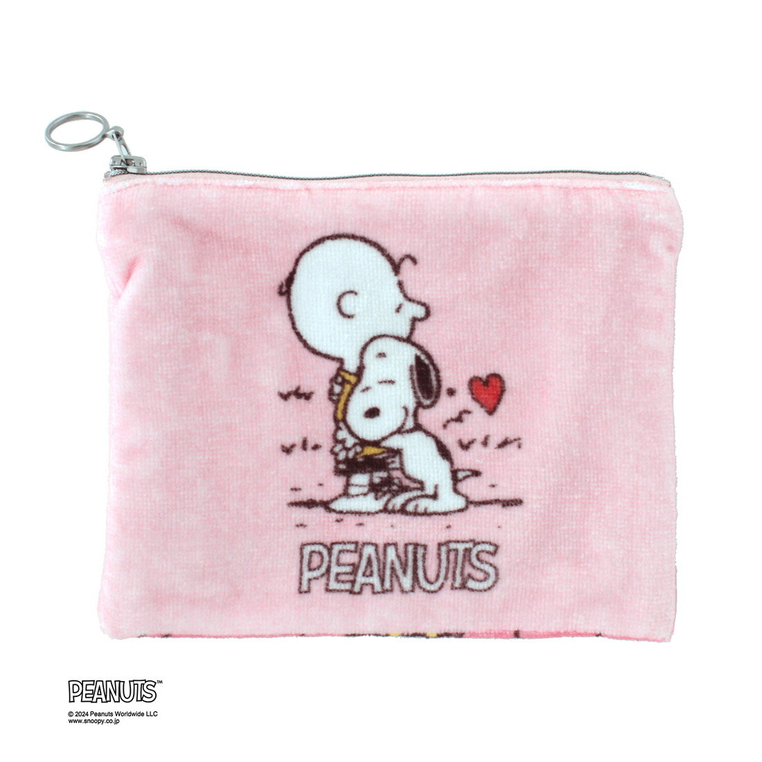 スヌーピー タオルポーチ スヌーピーとチャーリー ブラウン ピンク PEANUTS SNOOPY グッズ タオル ポーチ キャラクター ハンカチ レディース ギフト プレゼント プチギフト 誕生日プレゼント 女友達 お礼 退職祝 男の子 女の子 入学 卒業 かわいい 可愛い お返し