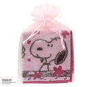 スヌーピー タオルハンカチ 桜 スヌーピーとチャーリーブラウン (オーガンジーパッケージ入り) ピンク │ PEANUTS ピーナッツ ギフト プレゼント プ...