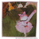 キャットアート スマホ・メガネ拭き ハンカチ スター(舞台の踊り子)/エドガー・ドラ CAT ART | ブランド ブランドハンカチ ハンカチ 結婚式 ホワイト...