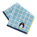 【SALE ¥660→¥440】33%OFF! ブランチブラザー タオルハンカチ 格子柄 ペンギン ブルー