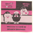ブランチブラザー ガーゼハンカチ welcome to CAFE ピンク │ BRUNCH BROTHER ブランチ ブランチブラザーズ 韓国 食パン あひる...
