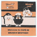 ブランチブラザー ガーゼハンカチ welcome to CAFE オレンジ │ BRUNCH BROTHER ブランチ ブランチブラザーズ 韓国 食パン あひ...