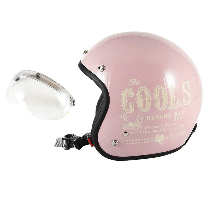 【本日20時〜4H限定 全品MAX15%OFFクーポン】72JAM デザイナーズジェットヘルメット [HM-04] 開閉シールド付き [APS-02]COOLS HUNGRY MAN ピンク レディース [ピンクベースグロス仕上げ]レディースサイズ(55-57cm未満) レディース SG規格 全排気量対応