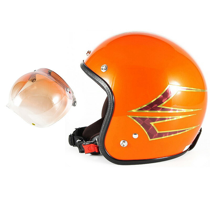 72JAM デザイナーズジェットヘルメット [JCP-37] 開閉シールド付き [JCBN-04]Spindle スピンドル サンセットオレンジ [サンセットオレンジベースグロス仕上げ]FREEサイズ(57-60cm未満) メンズ レディース 兼用品 SG規格 全排気量対応