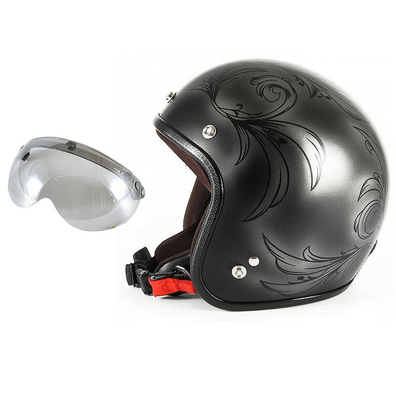 【 エントリー不要 ポイント10倍 】 72JAM デザイナーズジェットヘルメット [JCP-55] 開閉シールド付き [APS-04]Leaf リーフ シルバー/ブラック レディース [シルバー/ブラックマット仕上げ]レディースサイズ(55-57cm未満) レディース SG規格 全排気量対応