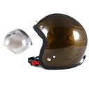 楽天ハンドルキング バイク ヘルメット72JAM デザイナーズジェットヘルメット [JG-15] 開閉シールド付き [JCBN-03]GHOST FLAME ゴーストフレイム ゴールド [ゴールドグロス仕上げ]FREEサイズ（57-60cm未満） メンズ レディース 兼用品 SG規格 全排気量対応