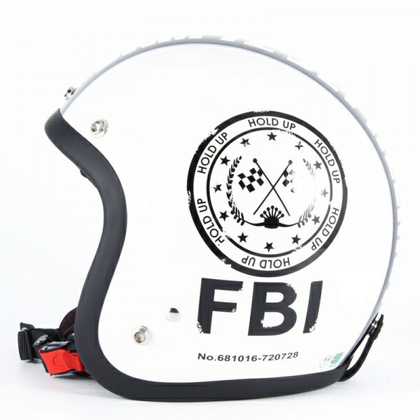 72JAM デザイナーズジェットヘルメット [JJ-02]F.B.I. ホワイト [パールゴールドホワイトベースグロス仕上げ]FREEサイズ(57-60cm未満) メンズ レディース 兼用品 SG規格 全排気量対応