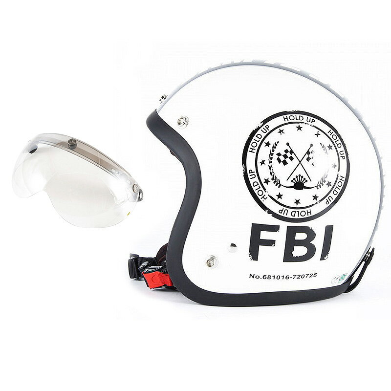 【マラソン開始28h限定｜全品P5倍】72JAM デザイナーズジェットヘルメット [JJ-02] 開閉シールド付き [APS-02]F.B.I. ホワイト [パールゴールドホワイトベースグロス仕上げ]FREEサイズ(57-60cm未満) メンズ レディース 兼用品 SG規格 全排気量対応