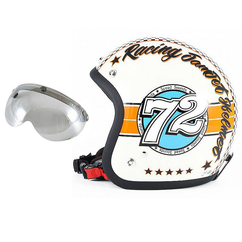 【 エントリー不要 ポイント10倍 】 72JAM デザイナーズジェットヘルメット [JJ-04] 開閉シールド付き [APS-04]SPEED SOUND スピードサウンド アイボリー [アイボリーベースグロス仕上げ]FREEサイズ(57-60cm未満) メンズ レディース 兼用品 SG規格 全排気量対応
