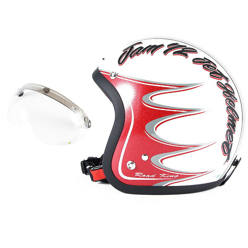 72JAM デザイナーズジェットヘルメット [JJ-08] 開閉シールド付き [APS-01]RODKIN ロドキン ホワイト [パールゴールドホワイトベースグロス仕上げ]FREEサイズ(57-60cm未満) メンズ レディース 兼用品 SG規格 全排気量対応