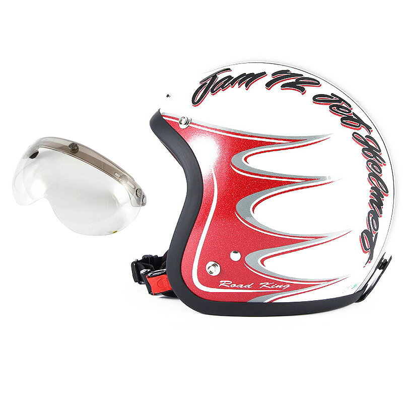 72JAM デザイナーズジェットヘルメット [JJ-08] 開閉シールド付き [APS-03]RODKIN ロドキン ホワイト [パールゴールドホワイトベースグロス仕上げ]FREEサイズ(57-60cm未満) メンズ レディース 兼用品 SG規格 全排気量対応