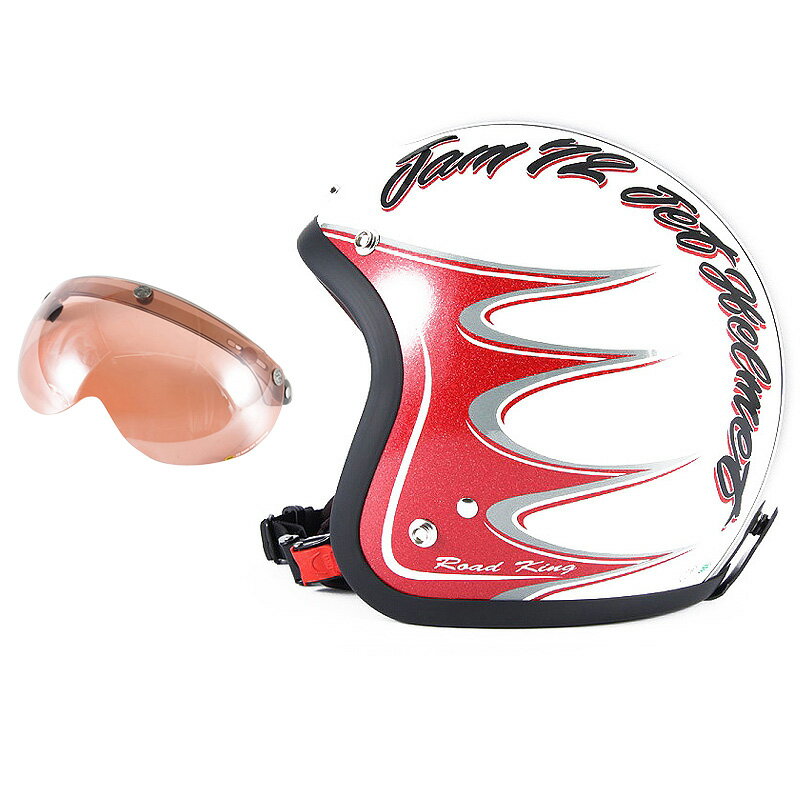 【本日24H限定｜全品ポイント7倍】72JAM デザイナーズジェットヘルメット [JJ-08] 開閉シールド付き [APS-05]RODKIN ロドキン ホワイト [パールゴールドホワイトベースグロス仕上げ]FREEサイズ(57-60cm未満) メンズ レディース 兼用品 SG規格 全排気量対応