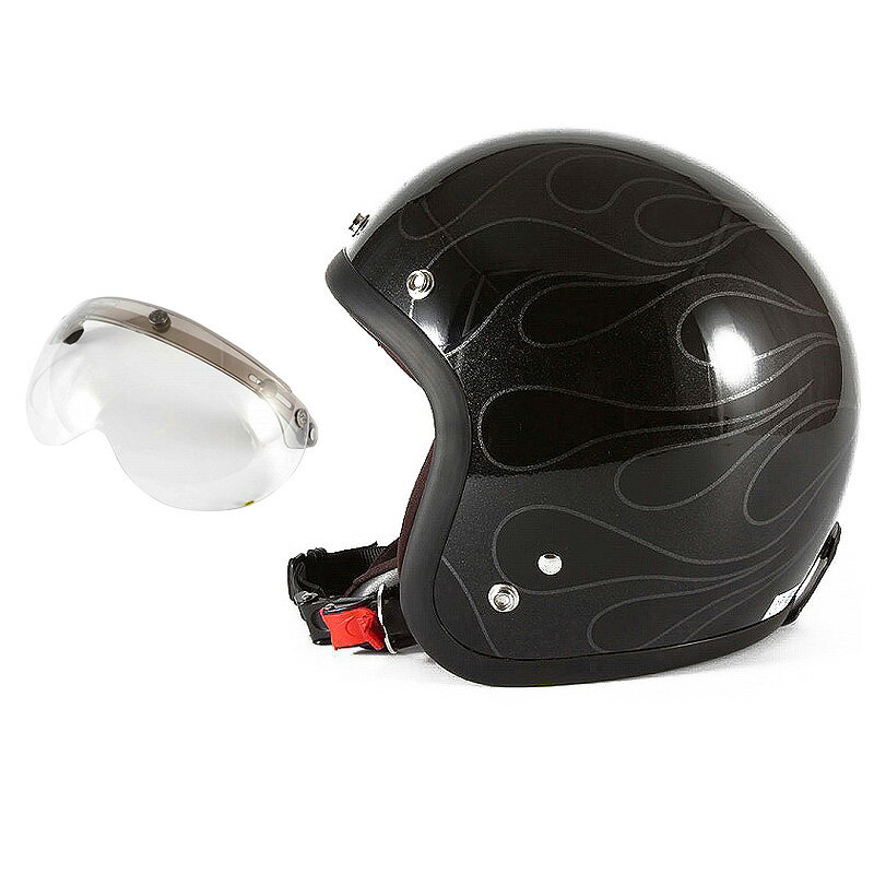 楽天ハンドルキング バイク ヘルメット72JAM デザイナーズジェットヘルメット [WEB-07] 開閉シールド付き [APS-03]STEALTH ステルス ブラック 限定カラー [ガラスフレークブラックベースグロス仕上げ]FREEサイズ（57-60cm未満） メンズ レディース 兼用品 SG規格 全排気量対応