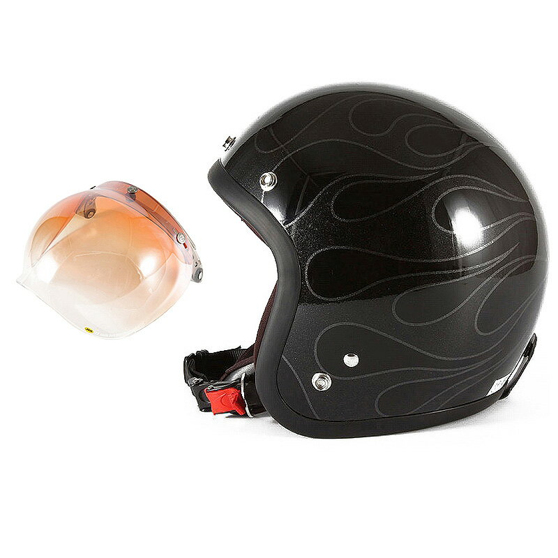 楽天ハンドルキング バイク ヘルメット72JAM デザイナーズジェットヘルメット [WEB-07] 開閉シールド付き [JCBN-04]STEALTH ステルス ブラック 限定カラー [ガラスフレークブラックベースグロス仕上げ]FREEサイズ（57-60cm未満） メンズ レディース 兼用品 SG規格 全排気量対応