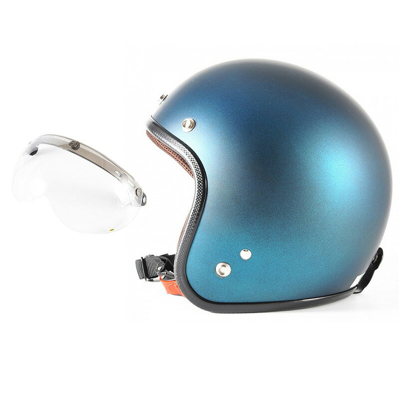 【ポイント10倍】 72JAM デザイナーズジェットヘルメット [JP-11] 開閉シールド付き [APS-01] TWILIGHT トワイライト＋ ブルー [メタリックブラックベース キャンディーブルー マット仕上げ] FREEサイズ(57-60cm未満) メンズ レディース 兼用品 SG規格 全排気量対応