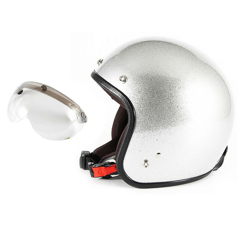 【JPF-4L+APS-03】ジャムテックジャパン 72JAM JPF-4LJP MONO ジェットヘルメット [シルバーフレーク]Lサイズ(60-62cm未満) メンズ SG規格 全排気量対応