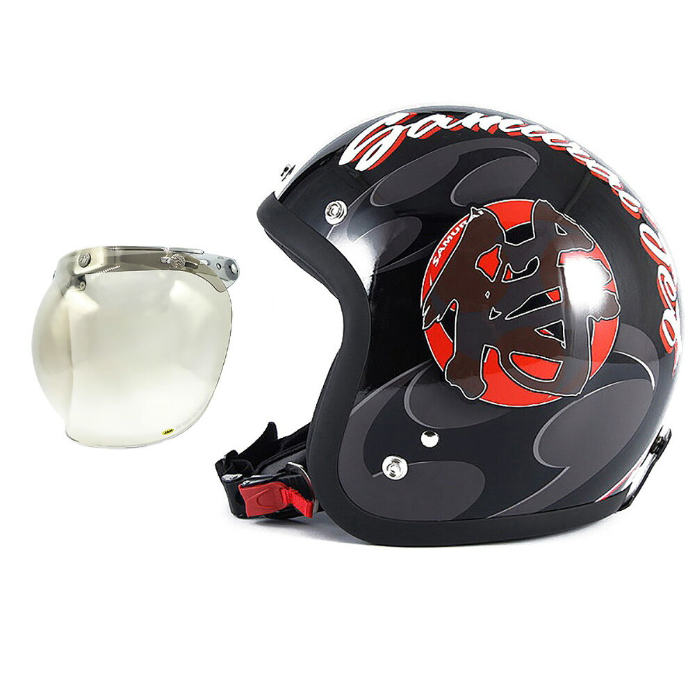 【メーカー名】　ジャムテックジャパン【ヘルメット品番】　JF-11【規格/適合】　SG・PSC規格/全排気量対応【メンズ/レディース】　兼用品【ヘルメットサイズ】　FREEサイズ(57-60cm未満)【ヘルメットカラー】　ガラスフレークブラックベースグロス仕上げ【セット内容】■ジャムテックジャパン 72JAM JF-11 ジェットヘルメット■ジャムテックジャパン 72JAM JCBN-06 開閉式 バブルシールド [フラッシュミラーシャンパンゴールド]【特長/仕様】■人気の72JAMデザイナーズジェットヘルメットに、開閉可能なフリップアップベース一体型シールドが付属したパッケージ商品。■アパレル感覚のオシャレなデザイナーズジェットヘルメット。■プロフェッショナルが手掛ける最新のペイント技術を駆使したペイントはまるで芸術品の域。■かぶり心地にこだわったフィット感抜群のJFシリーズ。■取り外せるサラサラ内装でいつも爽やか。■イヤーパッド取り外し可能。■あご紐には、ワンタッチでロック＆リリースが可能なラチェットを使用。■一定基準の安全性テストに合格した製品であることを示す、国の定める標準規格「SG規格」「PSCマーク」を取得したヘルメットです。■72JAMのヘルメットに装着される内装部品は、肌に直接触れる内装繊維素材はもちろん、あご紐、合皮繊維から発泡スチロールにいたるまで、6ヶ月毎に「一般財団法人 ボーケン品質評価機構」において、ホルムアルデヒドによるかぶれやアレルギー等、人体への影響の有無をテストしいずれの基準もクリアしています。【備考】■シールド装着画像は、取り付けイメージとなり実際のヘルメットと異なります。■納期に関しては、価格表示下(項目選択肢がある場合は項目選択肢上)の納期情報を参考にしてください。■ブラウジング環境により、多少色味が異なって見える場合がございます。■画像はイメージです。■商品は、予告なく仕様変更される場合がございます。■製造過程で生じる小さな色とび、小傷がみられる製品がごく稀にございます。ご理解の上ご購入頂きますようお願い致します。■ヘルメットの改造及び再塗装は性能が低下しますので絶対に行わないでください。1.PSマークの種類　SGマーク　PSCマーク2.届出事業者名　株式会社アルファテック3.登録検査機関名　一般財団法人　製品安全協会