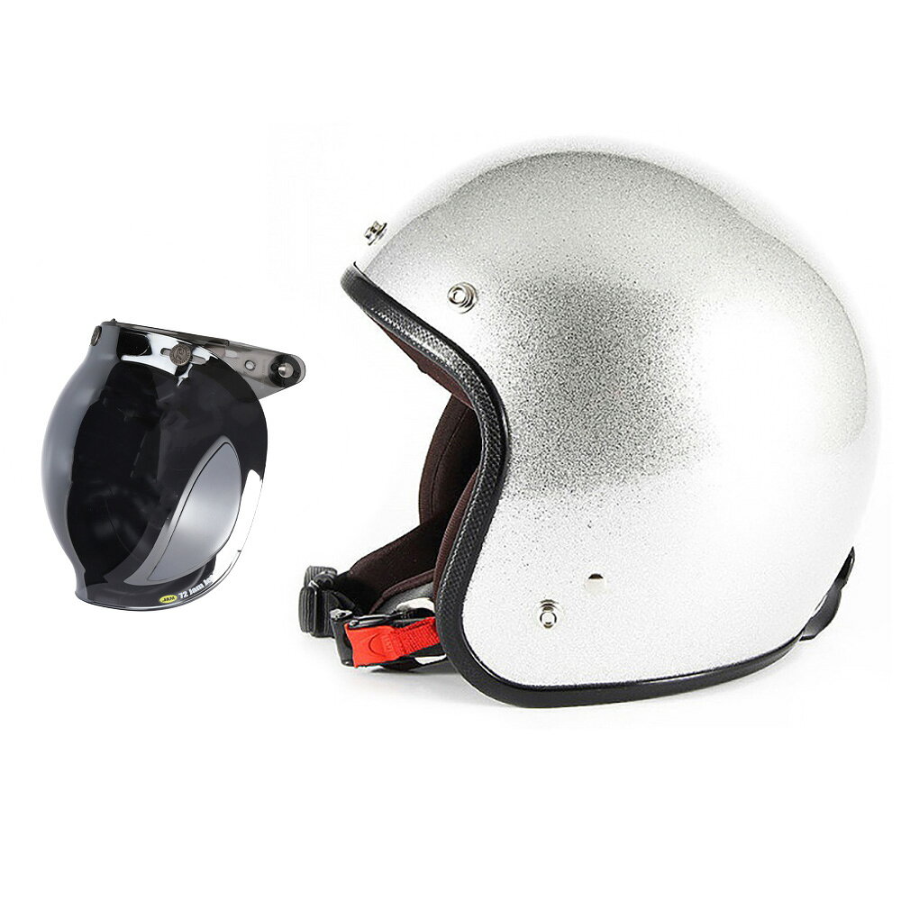 【メーカー名】　ジャムテックジャパン【ヘルメット品番】　JPF-4【規格/適合】　SG・PSC規格/全排気量対応【メンズ/レディース】　兼用品【ヘルメットサイズ】　■S(55-57cm未満)■FREE(57-60cm未満)【ヘルメットカラー】　シルバーフレーク【セット内容】■ジャムテックジャパン 72JAM JPF-4 ジェットヘルメット■ジャムテックジャパン 72JAM JCBN-05 開閉式 バブルシールド [フラッシュミラーブルー]【特長/仕様】■人気の72JAMデザイナーズジェットヘルメットに、開閉可能なフリップアップベース一体型シールドが付属したパッケージ商品。■アパレル感覚のオシャレなデザイナーズジェットヘルメット。■70年代風はめ込みゴムモールタイプ。■本格装備ながら、極力抑えた価格を実現■イヤーパッド取り外し可能。■あご紐には、ワンタッチでロック＆リリースが可能なラチェットを使用。■一定基準の安全性テストに合格した製品であることを示す、国の定める標準規格「SG規格」「PSCマーク」を取得したヘルメットです。■72JAMのヘルメットに装着される内装部品は、肌に直接触れる内装繊維素材はもちろん、あご紐、合皮繊維から発泡スチロールにいたるまで、6ヶ月毎に「一般財団法人 ボーケン品質評価機構」において、ホルムアルデヒドによるかぶれやアレルギー等、人体への影響の有無をテストしいずれの基準もクリアしています。【備考】■シールド装着画像は、取り付けイメージとなり実際のヘルメットと異なります。■納期に関しては、価格表示下(項目選択肢がある場合は項目選択肢上)の納期情報を参考にしてください。■ブラウジング環境により、多少色味が異なって見える場合がございます。■画像はイメージです。■商品は、予告なく仕様変更される場合がございます。■製造過程で生じる小さな色とび、小傷がみられる製品がごく稀にございます。ご理解の上ご購入頂きますようお願い致します。■ヘルメットの改造及び再塗装は性能が低下しますので絶対に行わないでください。1.PSマークの種類　SGマーク　PSCマーク2.届出事業者名　株式会社アルファテック3.登録検査機関名　一般財団法人　製品安全協会