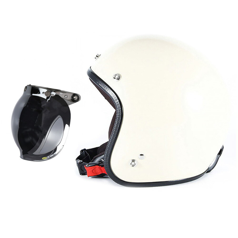 【メーカー名】　ジャムテックジャパン【ヘルメット品番】　JPIM-6L【規格/適合】　SG・PSC規格/全排気量対応【メンズ/レディース】　メンズ【ヘルメットサイズ】　L(60-62cm未満)【ヘルメットカラー】　マットアイボリープレーン【セット内容】■ジャムテックジャパン 72JAM JPIM-6L ジェットヘルメット■ジャムテックジャパン 72JAM JCBN-05 開閉式 バブルシールド [フラッシュミラーブルー]【特長/仕様】■人気の72JAMデザイナーズジェットヘルメットに、開閉可能なフリップアップベース一体型シールドが付属したパッケージ商品。■アパレル感覚のオシャレなデザイナーズジェットヘルメット。■70年代風はめ込みゴムモールタイプ。■本格装備ながら、極力抑えた価格を実現■イヤーパッド取り外し可能。■あご紐には、ワンタッチでロック＆リリースが可能なラチェットを使用。■一定基準の安全性テストに合格した製品であることを示す、国の定める標準規格「SG規格」「PSCマーク」を取得したヘルメットです。■72JAMのヘルメットに装着される内装部品は、肌に直接触れる内装繊維素材はもちろん、あご紐、合皮繊維から発泡スチロールにいたるまで、6ヶ月毎に「一般財団法人 ボーケン品質評価機構」において、ホルムアルデヒドによるかぶれやアレルギー等、人体への影響の有無をテストしいずれの基準もクリアしています。【備考】■シールド装着画像は、取り付けイメージとなり実際のヘルメットと異なります。■納期に関しては、価格表示下(項目選択肢がある場合は項目選択肢上)の納期情報を参考にしてください。■ブラウジング環境により、多少色味が異なって見える場合がございます。■画像はイメージです。■商品は、予告なく仕様変更される場合がございます。■製造過程で生じる小さな色とび、小傷がみられる製品がごく稀にございます。ご理解の上ご購入頂きますようお願い致します。■ヘルメットの改造及び再塗装は性能が低下しますので絶対に行わないでください。1.PSマークの種類　SGマーク　PSCマーク2.届出事業者名　株式会社アルファテック3.登録検査機関名　一般財団法人　製品安全協会