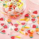 【 大特価 楽天スーパーセール 】【レジン 封入材】ミックス スイカ にんじん パール ストーン クレイ ケース入り 夏 レジンシェイカー シャカシャカ キーホルダー ハンドメイド カラフル パステル 資材 材料 アクセサリー