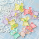 【レジン デコ素材】樹脂貼付けパーツ 封入材 クマ ミックスカラー 袋入り 10個 封入パーツ デコレーション ケース入り 資材 材料 ハンドメイド シャカシャ...