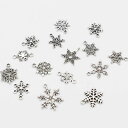 メタルチャーム 雪 結晶 ランダム5個 スノー クリスマス デザインパーツ アクセサリー ハンドメイド ピアスパーツ イヤリングパーツ 手作り カン付き ハンドメイドチャーム