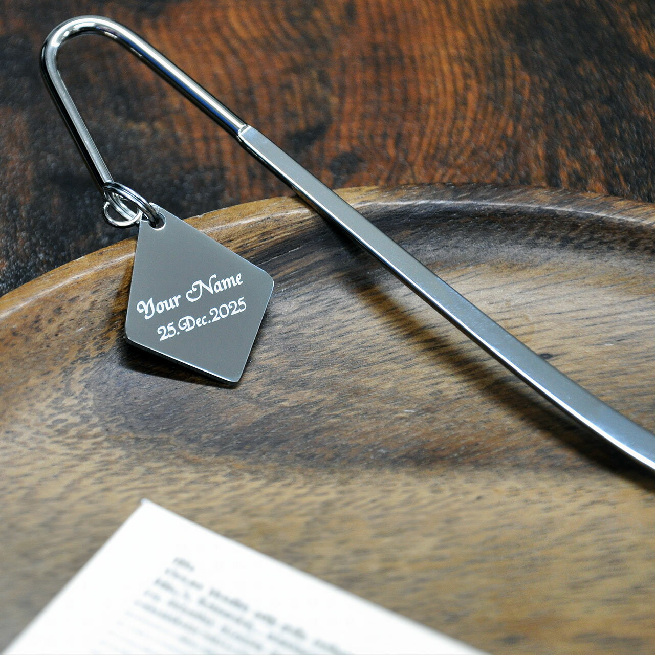 名入れ メッセージ 刻印 本の栞 しおり 世界で1つだけ ブックマーカー ダイヤチャーム プレゼント ステンレス 真鍮 ギフト ラッピング 送料無料 シルバー ...